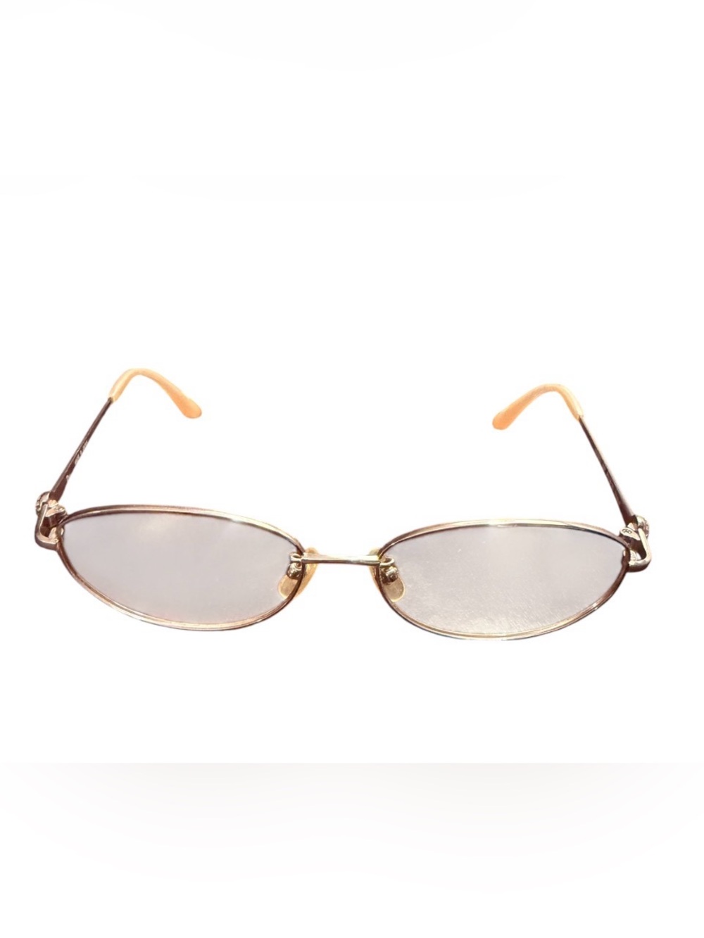 Dior Gold Oval Eye Glass Frame no Lenses for prescription As Is-preowned